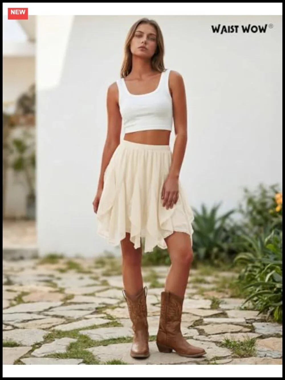 Women's Chiffon Mini Skirt Flowy Ruffle Lace Tulle Boho Cowgirl Asymmetrical